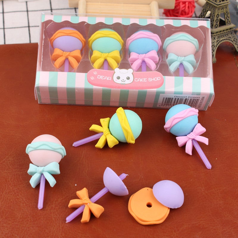 ممحاة هدية علبة كرتونية إبداعية جائزة عطلة للطلاب ممحاة برجر حلوى ممحاة - Image 4